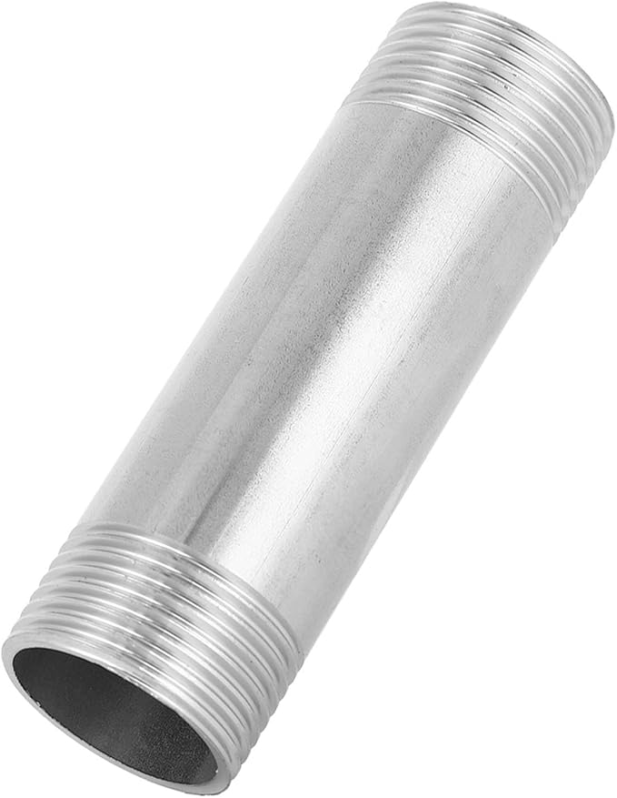 Pwshymi 304 Stainless Steel Nipple Threaded Pipe Connector Fittings for Pipeline Accessory
