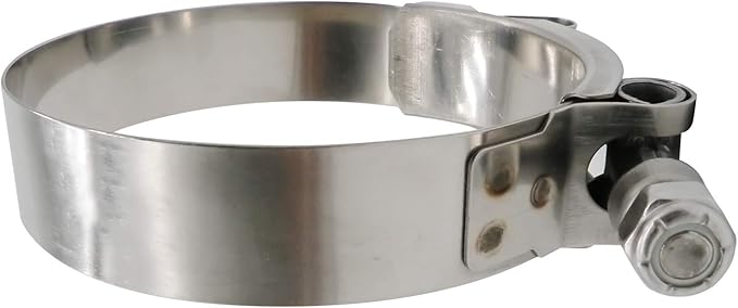 ROADFORMER 78mm - 86mm T-Bolt Hose O.D. Clamp - Working Range 3.06" - 3.39" for 3.25 inch Hose OD, Stainless Steel Bolt, SS Band Floating Bridge and Nylon Insert Locknut (78mm - 86mm, 2 pack)