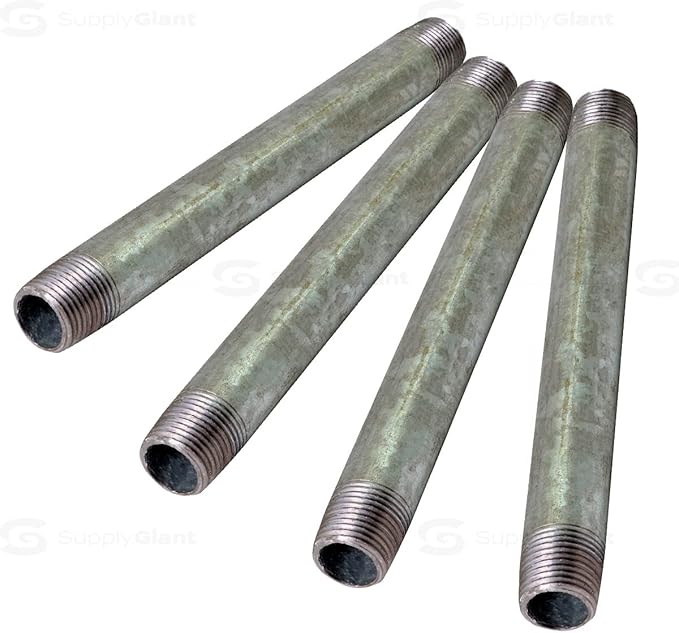 Supply Giant OQHM1412-4 Steel Nipple Pipe, 1/4'' x 12", Galvanized