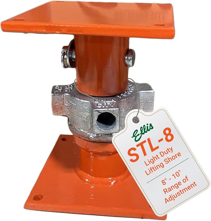 Ellis Manufacturing Light-Duty Steel Lifting Shore – House Jack for Foundation Leveling, Concrete, Beams, and Basement – 20,000 lb Safe Load Capacity – 8"-10" Adjustment