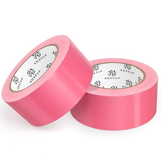ROSEUP 2 Pack Duct Tape Heavy Duty,7.5 Mil Thickness,2 Inches x 30 Yards,Flexible,No Residue,Waterproof and Tear by Hand,Multi-Use for Indoor & Outdoor, Pink