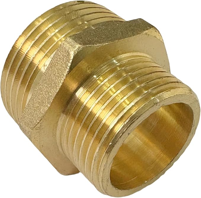 1" x 3/4" Male Threaded Hex Nipple Reducer Brass NPT Pipe Fitting Adapter Straight Connectors Pack of 2