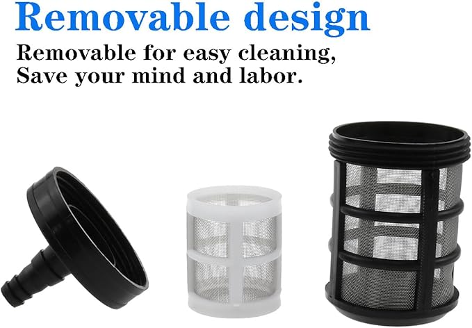 Stainless Steel Encryption Filters Double-Layers Stainless Steel Encryption Garden Hose Strainer with 3/8", 1/2" Barb Connection for Sprayer，Car Washers，Oil Pumps and Industrial Equipment (2 Packs)