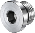 1-Pack Inner Hex Head Pipe Fitting Plug, 1/2 NPT 304 Stainless Steel Socket Bung Plug with Sealing Ring for Terminate Pipe Ends/Replacement Drains