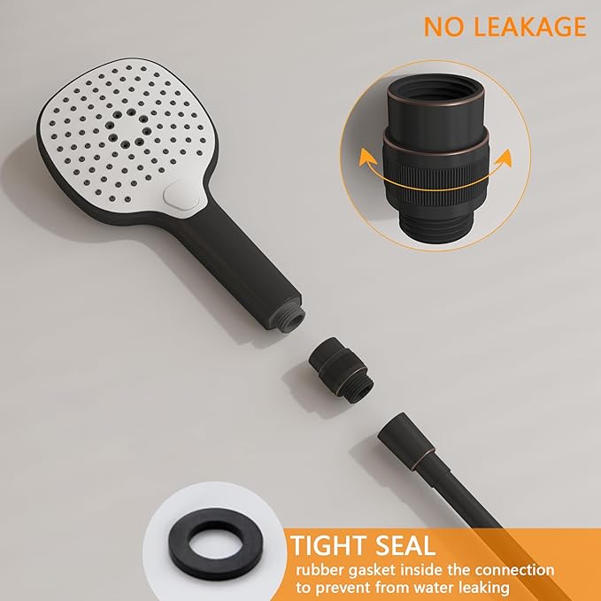 Shower Head Shut Off Valve G1/2'' Shower Flow Control Valve Brass Shut Off Valve for Handheld, Shower Arm or Bidet Sprayer(Oil Rubbed Bronze)