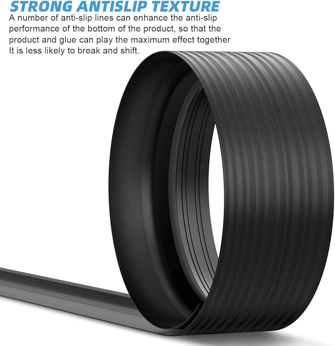 Jin&Bao Universal Garage Door Threshold Seal Strip 16FT Kit, Bottom Waterproof Rubber Weather Stripping Replacement（Black, 1 Adhesive）