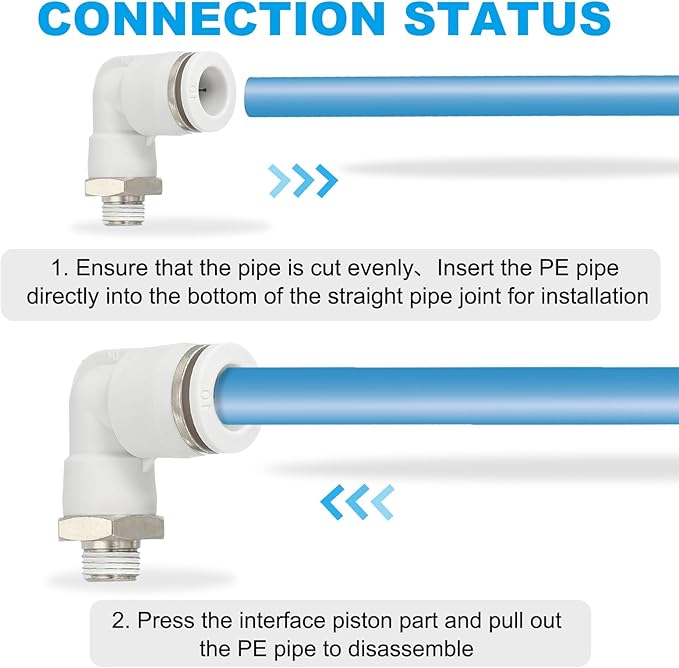 PATIKIL Push to Connect Fitting, 10 Pack Pneumatic Air Elbow Quick Connector 1/8"PT Male Thread x 10mm Tube 90 Degree Connect Tubing Elbow Air Tube Fitting Pneumatic Quick Adapter, White