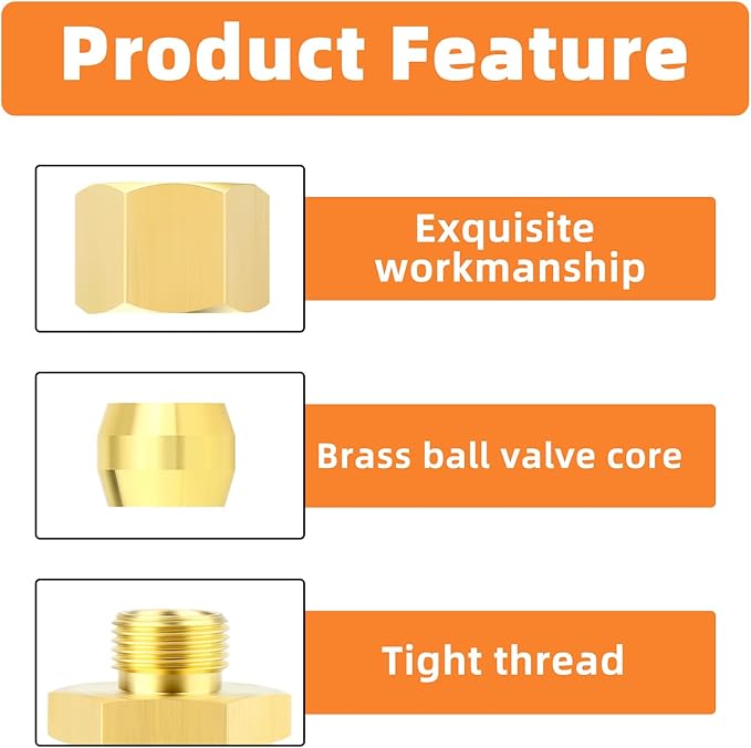 GASHER 5PCS Brass Compression Union Tube Pipe Fitting Connector, 5/16" Tube OD x 1/2" NPT Female Connector