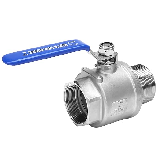 DERNORD Full Port Ball Valve 2 Inch - Male x Female Stainless Steel 304 Heavy Duty for Water, Oil, and Gas,1000WOG (2 Inch NPT)