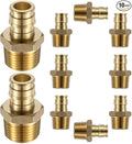 (10 Pack) Lidertik PEX A Fittings 1/2 Inch Expansion Male NPT Adapter, 1/2" PEX F1960 to 1/2" NPT Male Threaded Adapter Brass