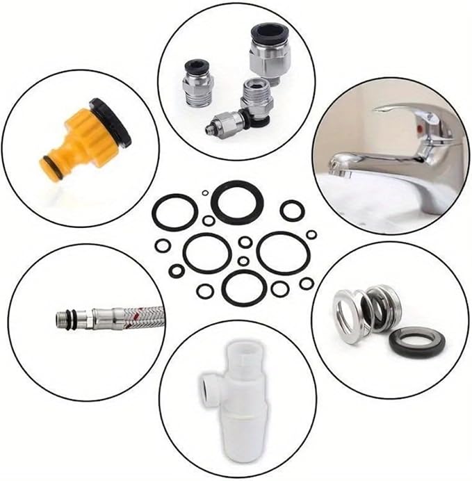 200Pcs 15 Sizes O Rings Assortment Kits Sealing Rubber Rings Gaskets for Automotive Repair, Plumbing and Faucet
