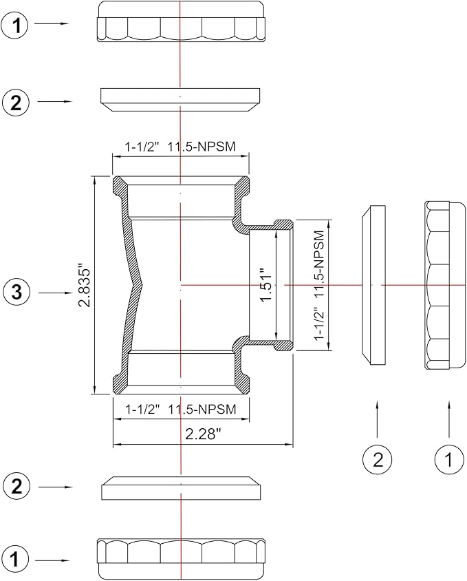 ZM Heavy Duty Brass 3-Way Tee with Slip Joint Connection, For Tubular Drain Application, 1-1/2 Inch Length, Chrome Plated