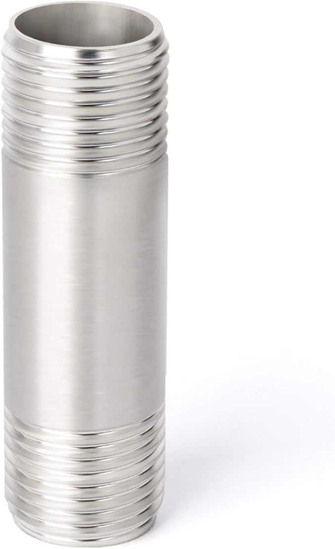 TAISHER 4PCS Stainless Steel Pipe Fittings, 1/2" NPT x 1/2" NPT Male Threaded, 2" Length Nipple Cast Pipe