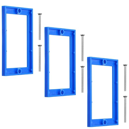 3 Pcs 1/4" Electrical Box Extenders, Single Gang Outlet Box Extender with 6 Screws, Receptacle Outlet Boxes Extenders for Electric Boxes and Electrics Outlets Switches