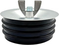 Steel Mechanical Test Plug, Sturdy Sewer Cleanout Cap with Galvanized Screw and Wing Nut Fit for Most Pipe Sink Pool,Black (6 Inch)