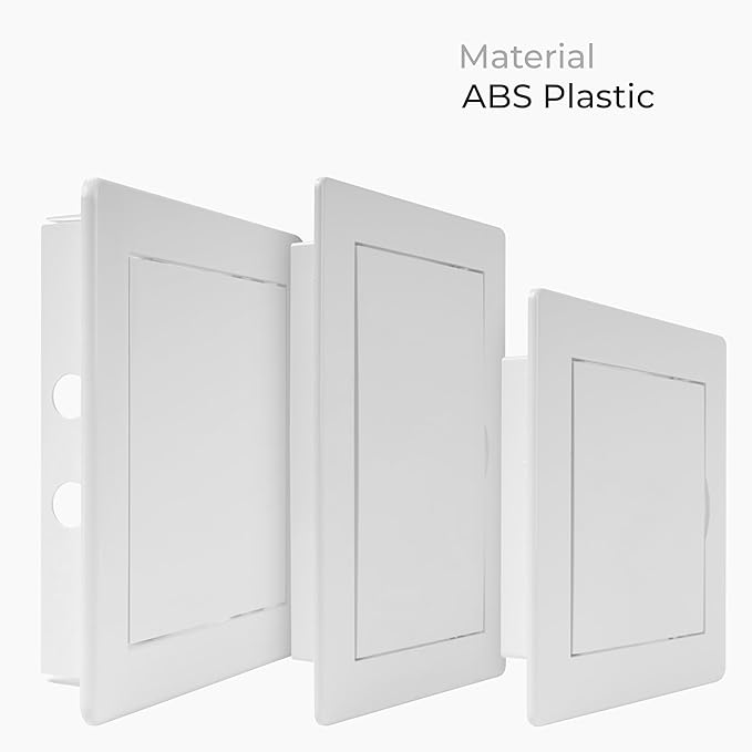 4x4 Inch White Access Panel – ABS Plastic Rectangular Wall & Ceiling Access Door for Plumbing Electrical HVAC – Easy Install Indoor Panel for Drywall Home Improvement and Maintenance