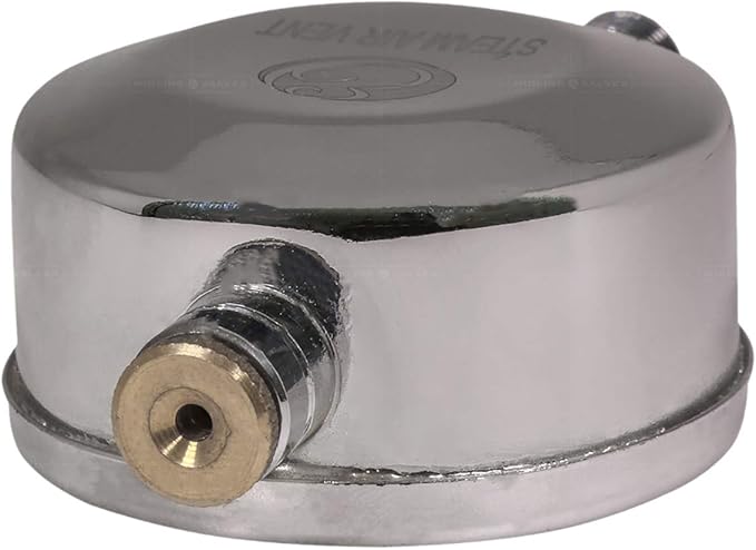 MIDLINE VALVE 1/8 Inch Air Vent No. C, 1/8" Straight Steam Air Vent, Radiator Air Valve, Chrome Plated