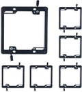 2-Gang Low Voltage Mounting Bracket 6-Pack, Dual Gangs Low Voltage Box and Low Voltage Bracket for 2 Gangs Wall Plate, Black, mounting Brackets.