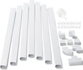 126in Cord Hider Kit, ZhiYo Wire Hiders for TV on Wall, Paintable Cable Management Kit, Wire Cover for Wall Mount TV, White Cable Raceway, Cord Cover Wire Management Kit, 8 x L15.7in W1.18in H0.67in