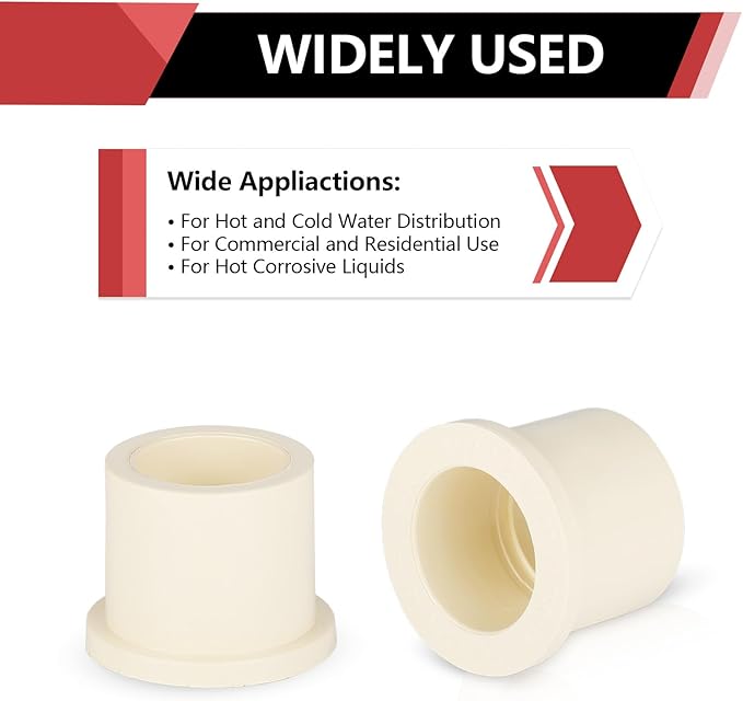 (100 Pack) EFIELD CPVC Reducing Bushing Fittings, 1" CTS Spigot x 3/4" CTS Slip (Socket),(CPVC044-10-100PCS)