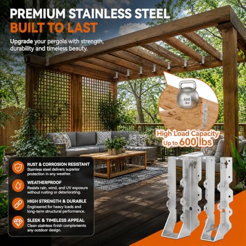 Stainless Steel 2x10 Joist Hangers, 18 Gauge 2X10 Brackets (14 Pack)
