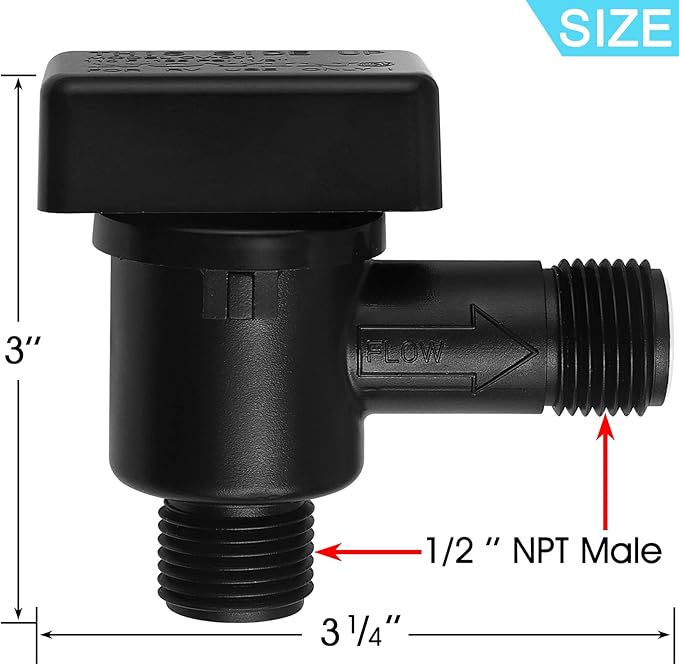 RV Vacuum Breaker Check Valve,Camper RV Black Tank Flush Check Valve,Replace Leak Vacuum Breaker on Black Tank System Loud Noise & Wet Floor,Camper Backflow Preventer Improve Freshwater 571-VAC-CHK-A
