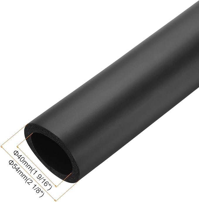 uxcell Foam Tubing for Handle Grip Support, Pipe Insulation Outside Pipe Lagging, 40mm(1 9/16") ID 54mm(2 1/8") OD 1m Black