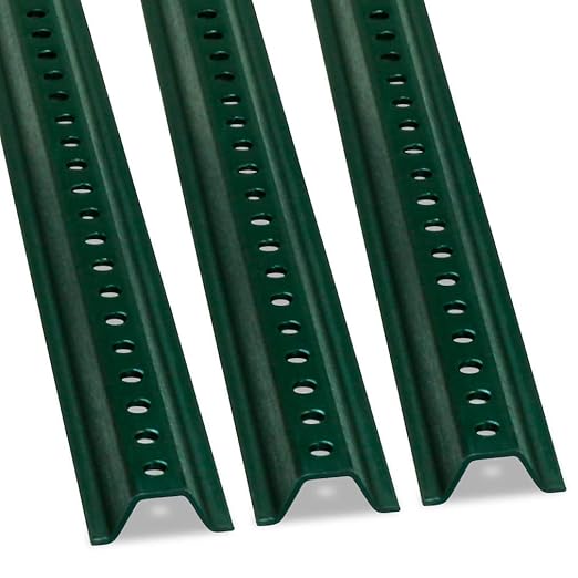 SmartSign U-Channel Sign Post, Medium Weight | 8' Tall Baked Enamel Steel Post - Pack of 3 (K-153-8M-3)