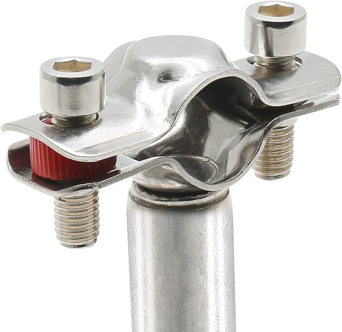 Piutouyar 2 Pcs Stainless Steel Wall Mount Ceiling Mount Pipe Support, Adjustable Pipe Ceiling Bracket Clamp Pipe Straps Fit for Dia 32mm(1inch) Pipe with Screws