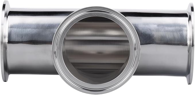 DERNORD Clamp Tee 3 Way Stainless Steel 304 with 3 Silicone Gaskets Fits 2-1/2" Tri Clamp, 63.5mm Pipe OD Sanitary Fittings (2.5 inch)