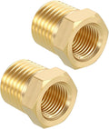Pack of 1, 1/4" Male NPT to 1/8" FeMale NPT Solid Brass Hex Bushing, Hose Fittings Adapter Threaded Reducer Heavy Duty for Pipe Leak Repair, Bathroom Remodel, Compression