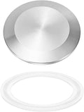 uxcell Stainless Steel Sanitary Fitting Clamp End Cap 2-1/2" (64mm) Solid Tube End Cap with Silicone Gasket for Food Beverage Cosmetics Factory Pipes