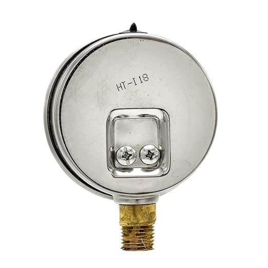 PIC Gauges PRO-201L-254E 0-100 PSI Pressure Gauge, 2 1/2" Dial, 1/4" Male NPT Connection, Bottom Mount, Dual Scale, Glycerin Filled, Stainless Steel Case/Bezel, Brass Internals & Plastic Lens