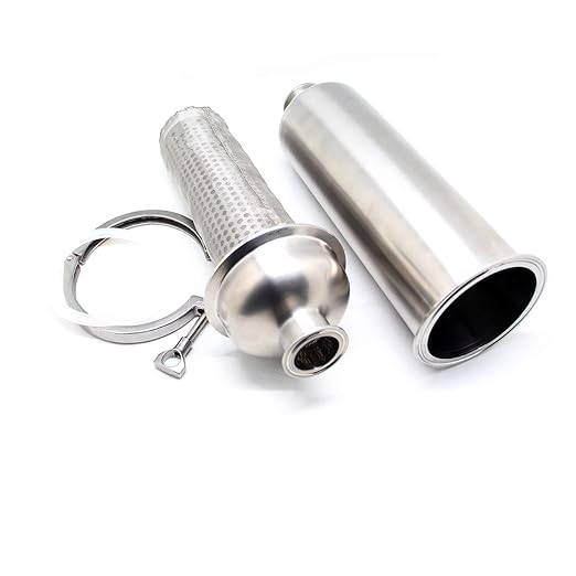 QiiMii 1.5" Tri-Clamp Filter SS304 Sanitary Fittings Inline Straight Strainer with 100 Mesh Stainless Steel Screen（1.5 INCH）