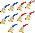 10-Pack EFIELD 3/4-inch Crimp Pex Full Port Shut-off Brass Ball Valve with Drop-ear, Red and Blue Levels, ASTM F1807,(VALVE217-10PCS)