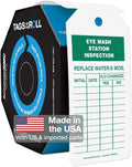 AccuformNMC 100 Tags by-The-Roll, Eyewash Station Inspection Tags with Record, US Made OSHA Compliant Eye Wash Tags, Waterproof PF-Cardstock, Resists Tears, 6.25"x3", TAR709