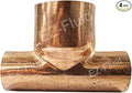 (4-PK) EZ-FLUID 1/2" x 1/2" x 3/4" Copper Reducing Tee, C X C Bullhead Copper Reducer Tee Fittings,Sweat Solder Connection Residential,Commercial Plumbing Pipe