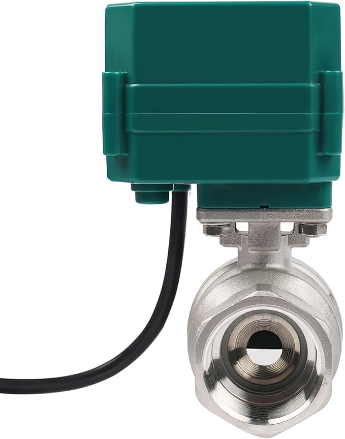 U.S. Solid 1-1/4" Motorized Ball Valve with US Plug 110VAC Stainless Steel Electrical Ball Valve,Auto Return, Normally Closed, IP65(8-PACK)