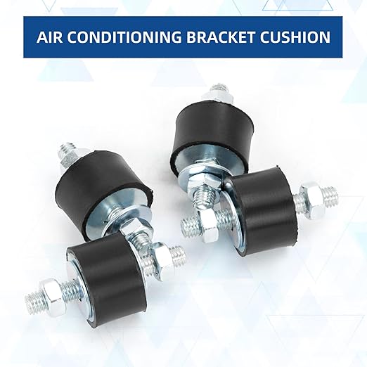 Rubber Studs Shock Absorber M8 40x30mm 4 Pack Anti Vibration Rubber Isolator Mounts Cylindrical Vibration Isolation Mount for Air Compressors, Garage Motor, Diesel Engines
