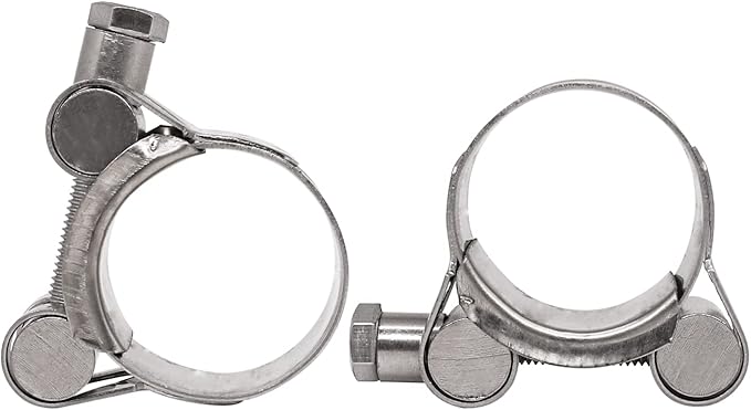 AKIHISA T-Bolt Hose Clamp,52-55mm OD Range 304 Stainless Steel Pipe Strap Clamp, Adjustable Heavy Duty Tube Clamp (4Pack, 2.05" to 2.17")