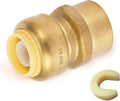 HeSun 100-Pack Pushfit Female Adapter, 3/4" FNPT x 3/4" Push to Connect Plumbing Fittings with Disconnect Clip, Brass Push-fit Fittings for PEX, Copper, CPVC, PE-RT Pipes