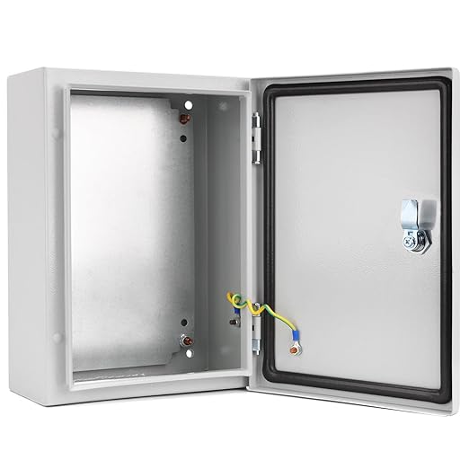 QILIPSU Metal Electrical Box IP65 Waterproof Steel Project Enclosure Lockable Weatherproof Electric Junction Box for Indoor & Outdoor Use 14"x10"x6"