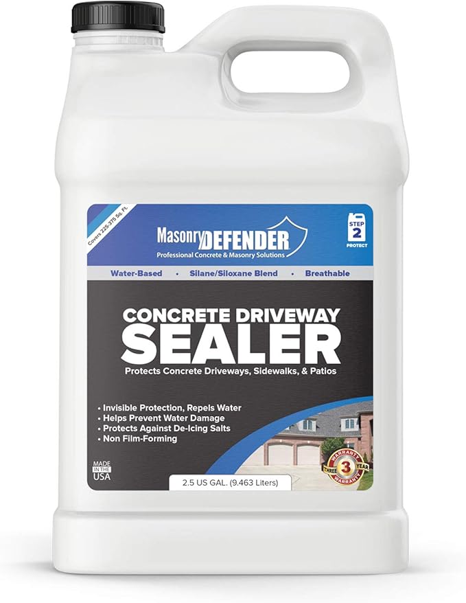 Concrete Sealer - Deep Penetrating Water Repellent, Silane Siloxane - 2.5 Gallon