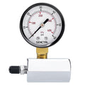 SENCTRL 0-60 Psi Gas Pressure Test Gauge, 2" Dial Size, 3/4" FNPT Connection, Brass Valve, Chrome Plated Steel Body Assembly
