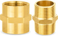 100-PCs HeSun Brass Pipe Fittings Combo, 50-PCs 3/4" NPT Male + 50-PCs 3/4" NPT Female Hex Nipple Adapter