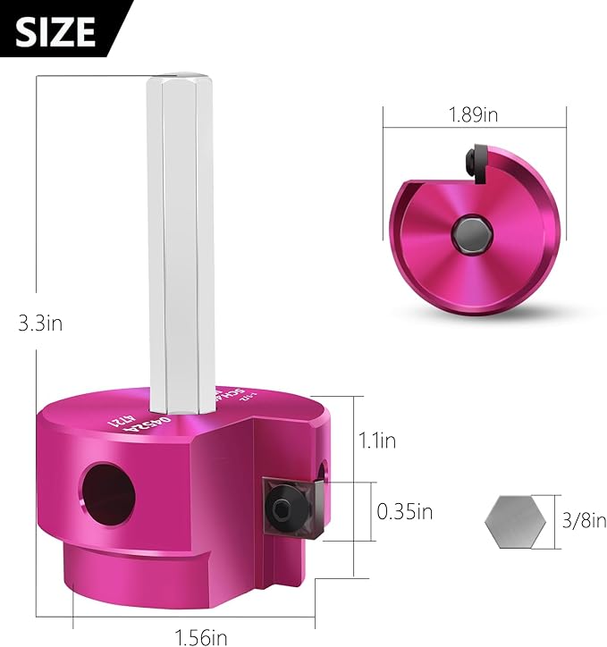 PVC Fitting Saver 1-½-Inch Head, PVC Pipe Reamer, Socket Saver with 3/8-Inch Hex Shaft,Plastic Pipe Fitting Reamer for Plumbing Sch.40 CPVC ABS Hub, Fit Standard 1/2" drills