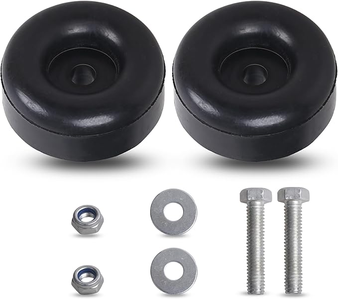 Anti Vibration Heavy Duty Rubber Foot, 1 x 2.5 Inch, Fits for Generators, Pressure Washers, Air Compressors and Pumps Equipment Heavy Duty Rubber Anti Vibration Feet ，with Screw Kits（2 Pack）