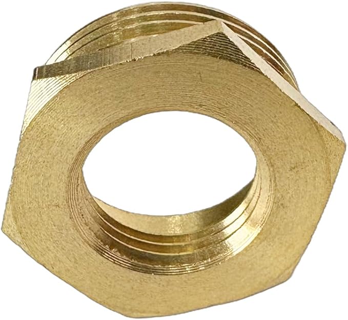 1" NPT Male x 1/2" NPT Female Brass Reducer Hex Bushing Threaded Pipe Fitting Reducing Adapter Pack of 2