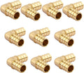 1/2 inch PEX 90 Degree Elbow 1/2" (pack of 10) Lead-Free Brass Barb Crimp Pipe Fitting/Fittings