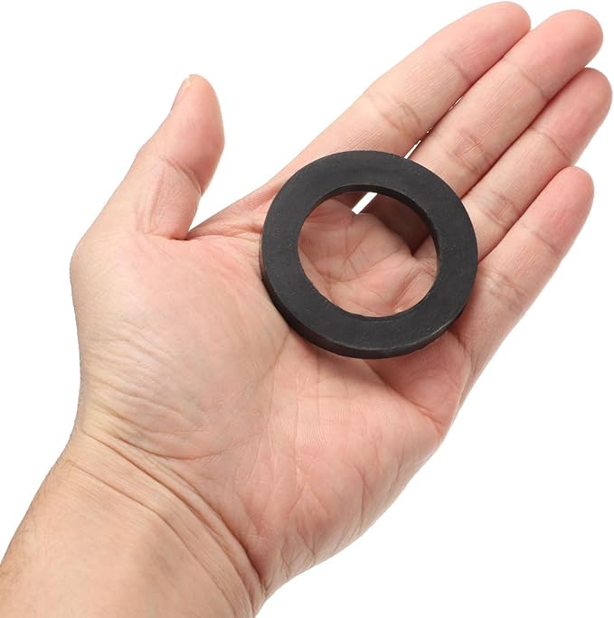 uxcell 12 Pcs Solid Nitrile Rubber Flat Washer DN40 2-5/32" OD x 1-1/2" ID x 1/4" Thickness Large Washers O Ring Sealing Gaskets, Industrial Flat Rubber Spacer, Black